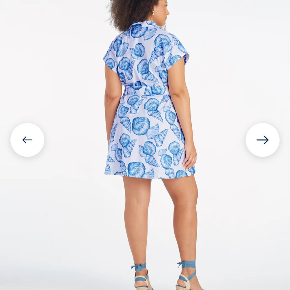 NWT Draper James Trisha Shirtdress in Seashells Size Large - Picture 4 of 6